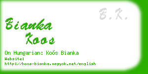 bianka koos business card