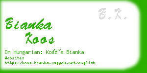 bianka koos business card